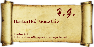 Hambalkó Gusztáv névjegykártya