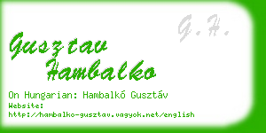 gusztav hambalko business card