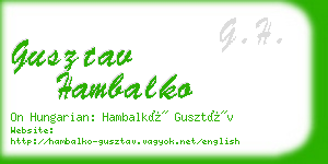 gusztav hambalko business card